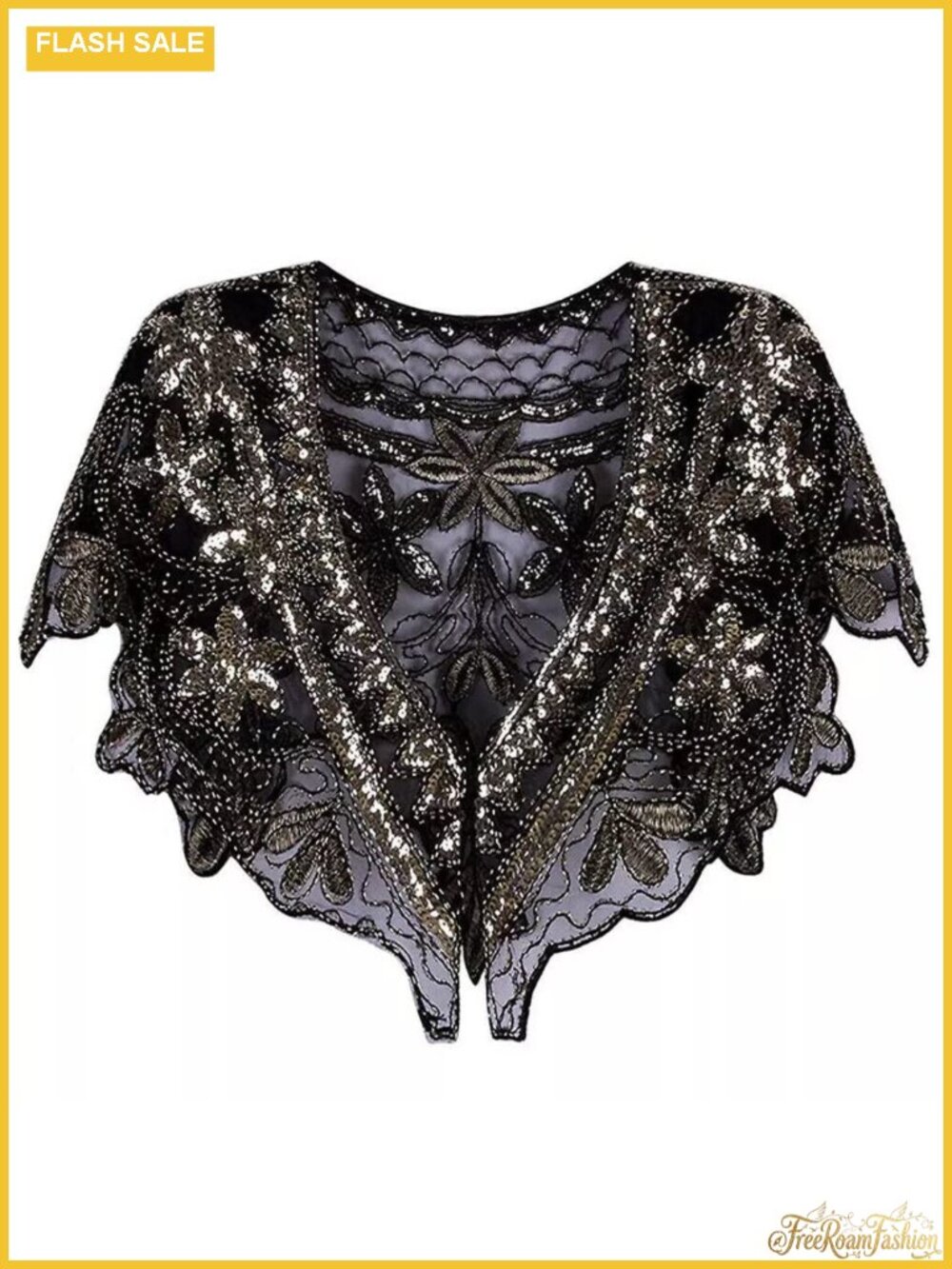 Sequin Beaded Shawl Wrap Polyester Evening Wedding Cover Up
